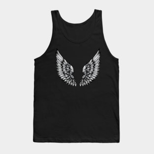 Vintage Angel Wings Graphic Tee. Tank Top